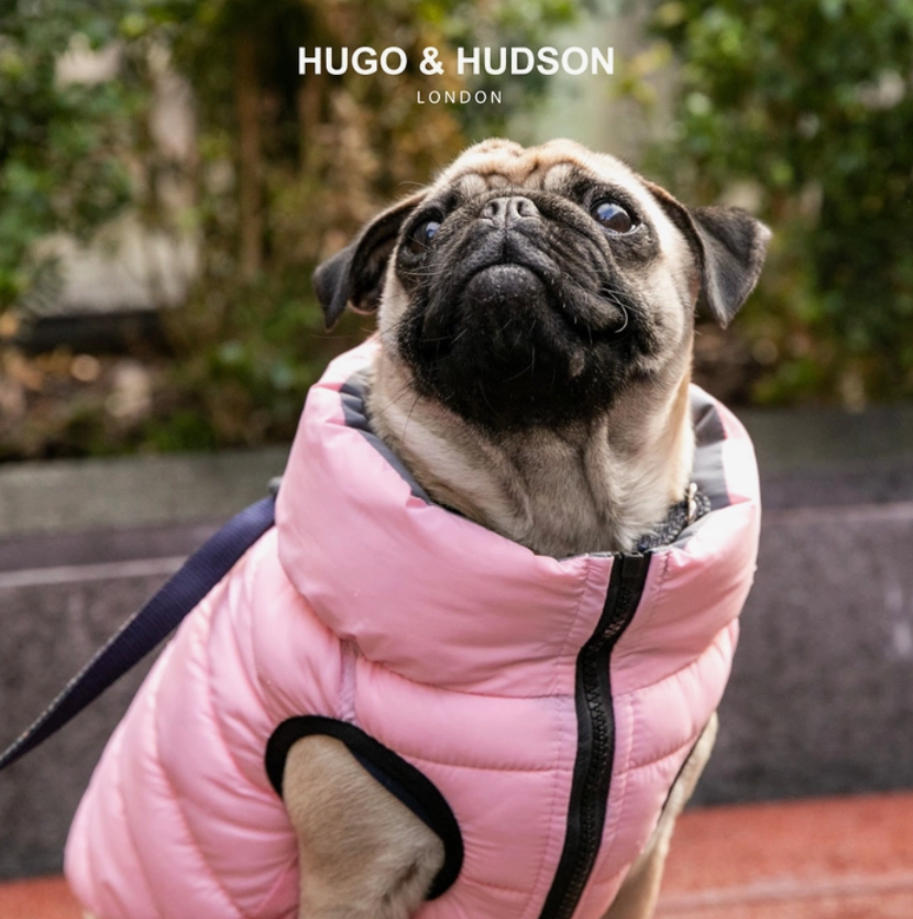 H&H Reversible Dog Puffer Jacket Light Pink and Gray 0151 678 2588
